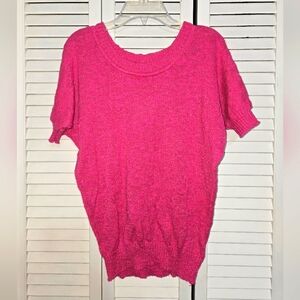 l.e.i Women's M Pink Short Sleeve Sweater